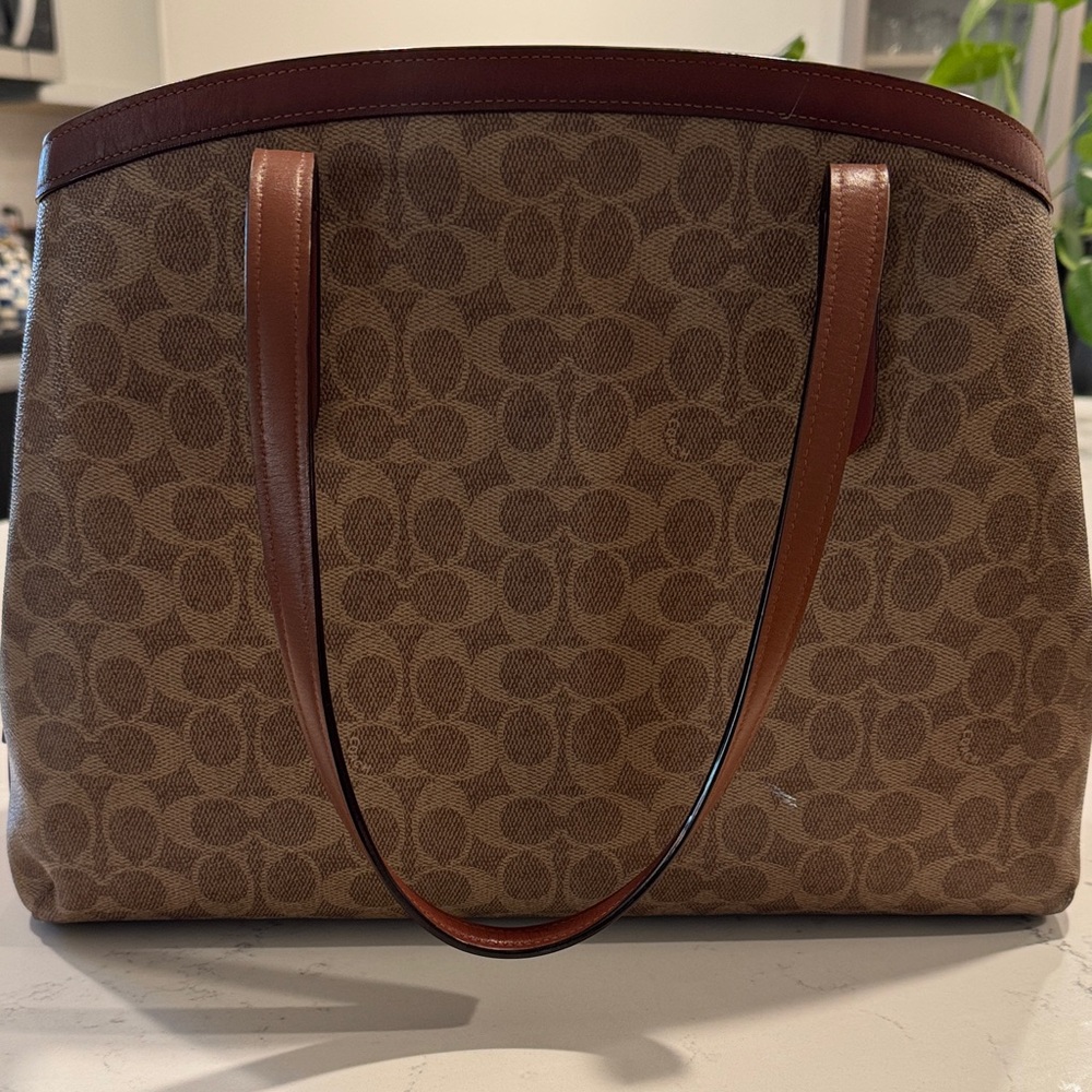 Coach Brown Signature Tote Bag
